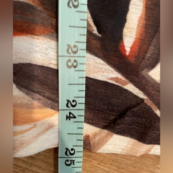 NWOT Impulse California abstract Brown peach sleeveless Blouse Career Capsule L - Picture 5 of 5